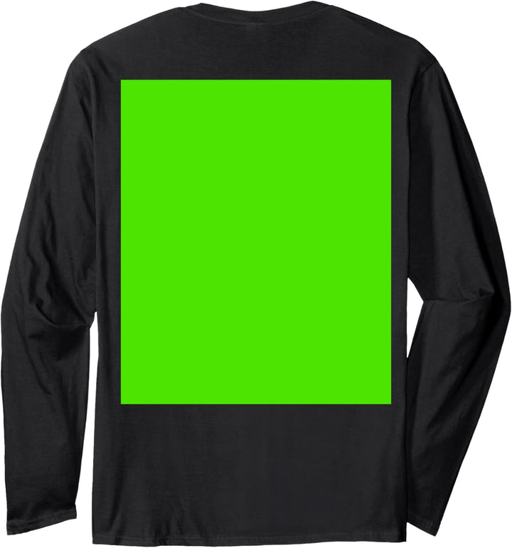 Grünes Siebdesign vorne und hinten Chroma Key Projektion Langarmshirt