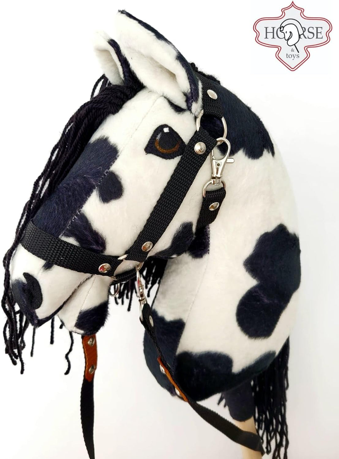 Steckenpferd A4 (Pferd auf einem Stock) Hobby Horse A4 komplett mit Kantar wie auf dem Foto (Czarny)