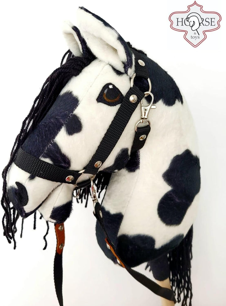 Steckenpferd A4 (Pferd auf einem Stock) Hobby Horse A4 komplett mit Kantar wie auf dem Foto (Czarny)