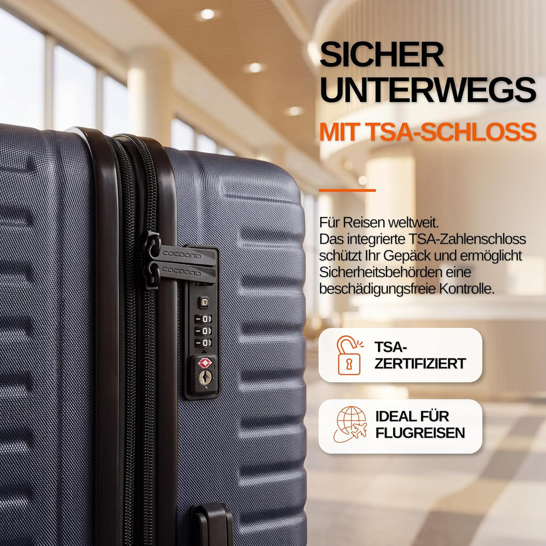 Cocoono Hartschalenkoffer XL Gross - 100L Volumen erweiterbar auf 117L - 158cm Gurtmass - 8 Rollen 3