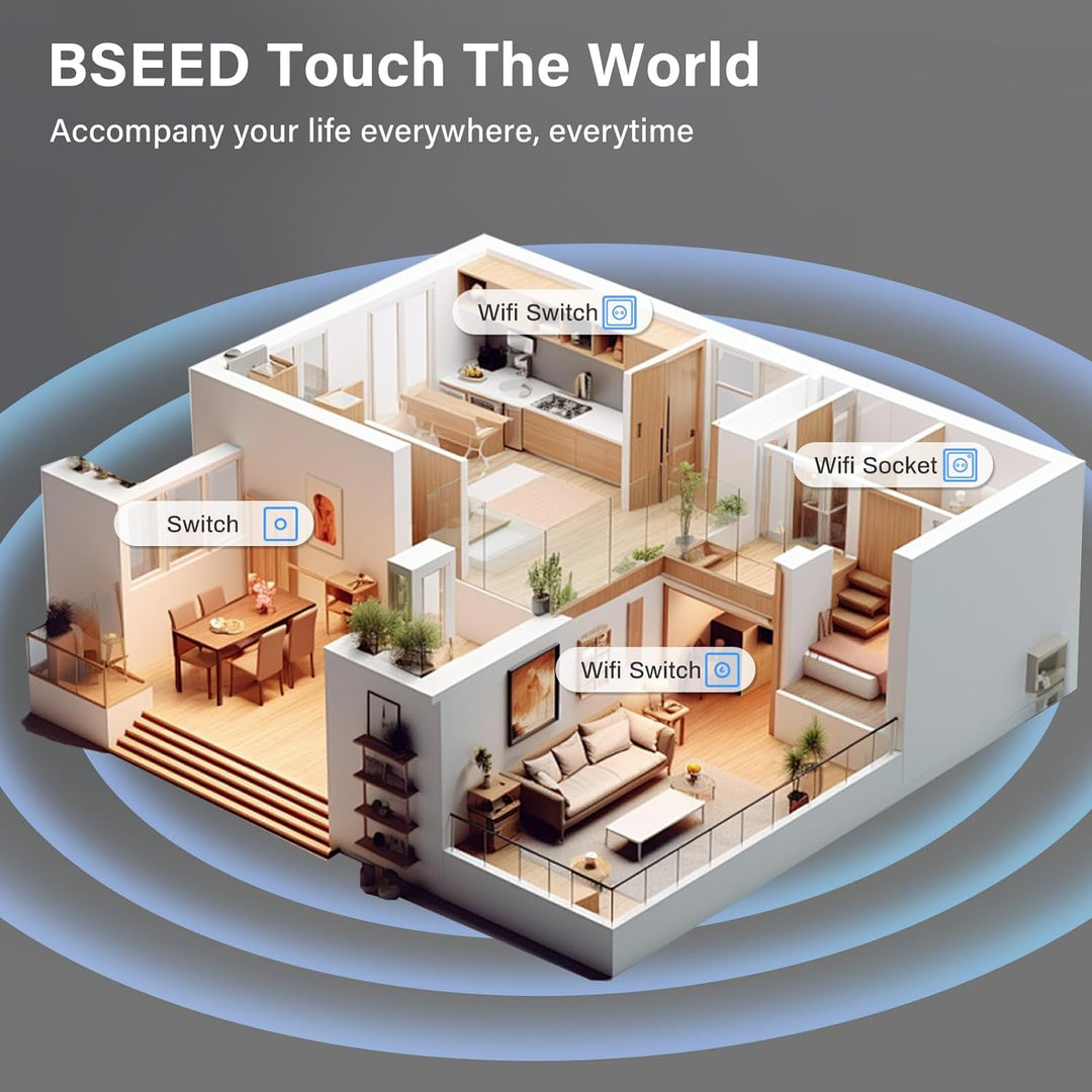 BSEED Schuko Lichtschalter mit Steckdose Unterputz 2 Fach 1 Weg Lichtschalter + 3 in 1 Steckdose mit