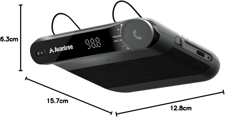 Avantree Roadtrip - Bluetooth Freisprecheinrichtung für Auto und Drahtloser FM Transmitter 2-in-1 Ca