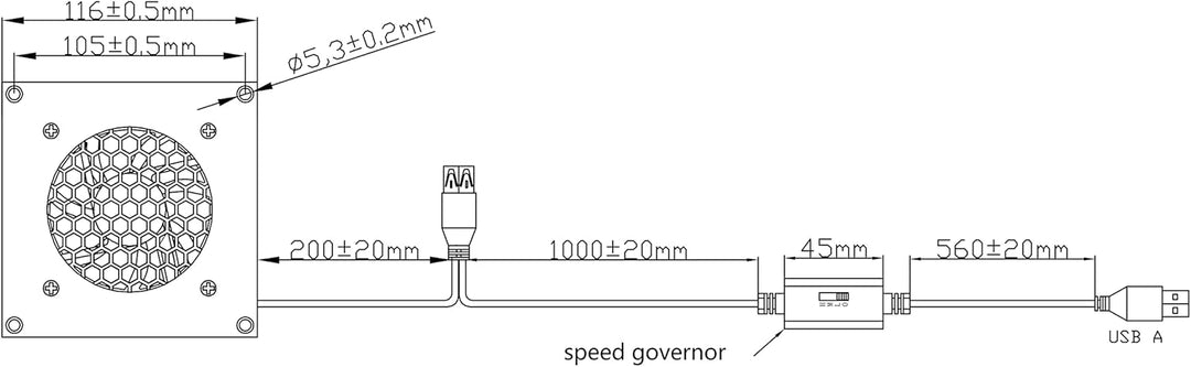 euroharry 80mm Digitalanzeige temperaturgesteuertes leises Lüftersystem, 5V-Lüfter mit modernem gebü