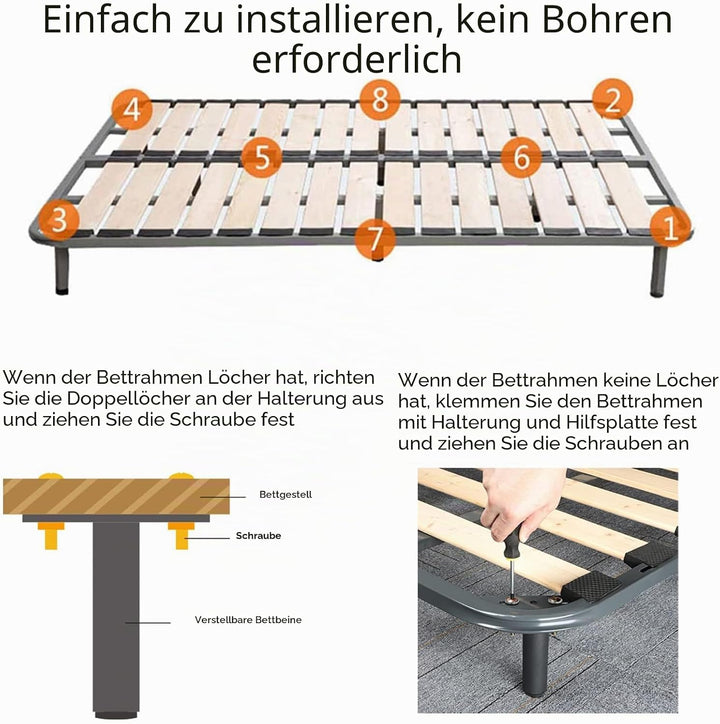 Oursouion Bettbeine, verstellbar, einziehbar Bettfüsse, strapazierfähig, Lattenstützbein, Metall-Möb