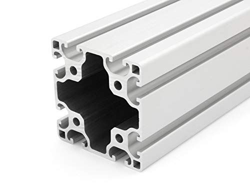 Aluminiumprofil 80x80L I-Typ Nut 8 (leicht), silber eloxiert. Aluminium Profil 80x80 Alu Profil 80 x