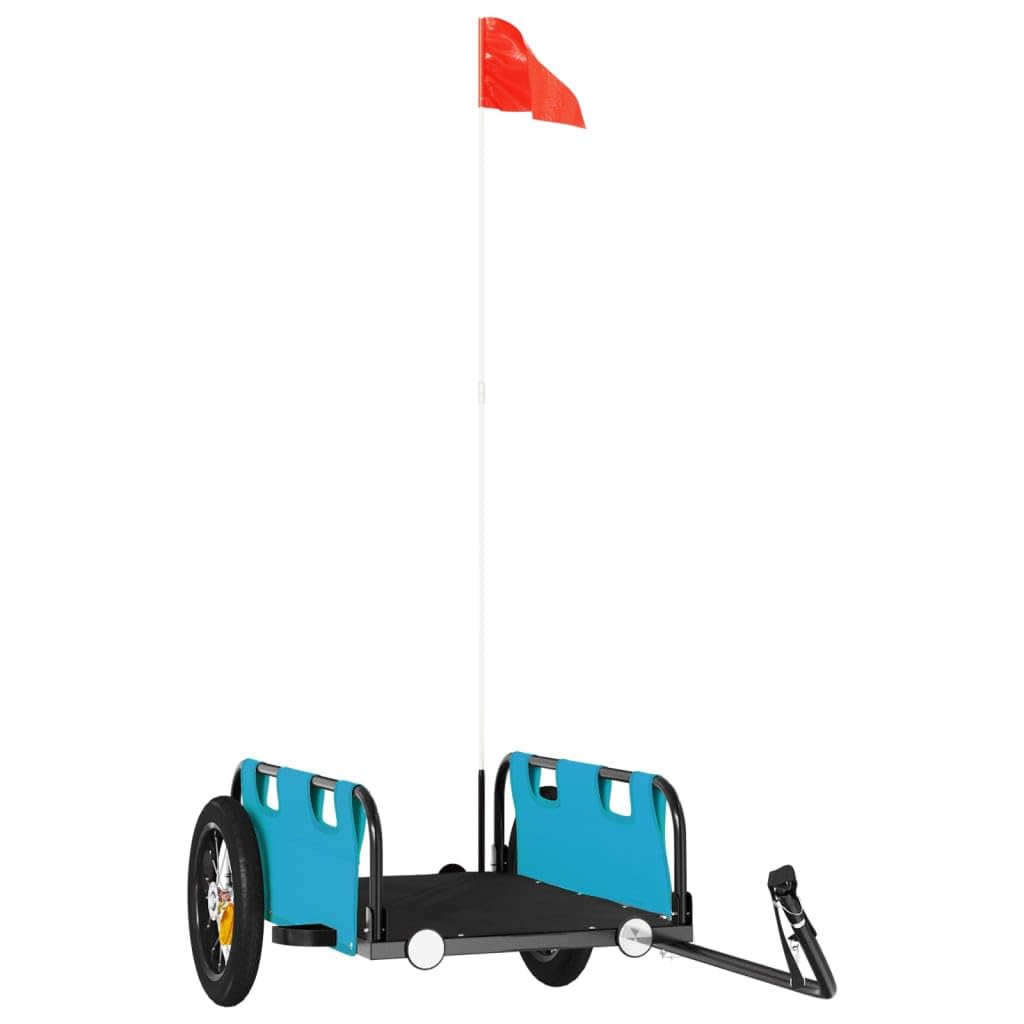 vidaXL Fahrradanhänger Lastenanhänger Transportanhänger Oxford-Gewebe Eisen Blau 122 x 53 x 33 cm, B