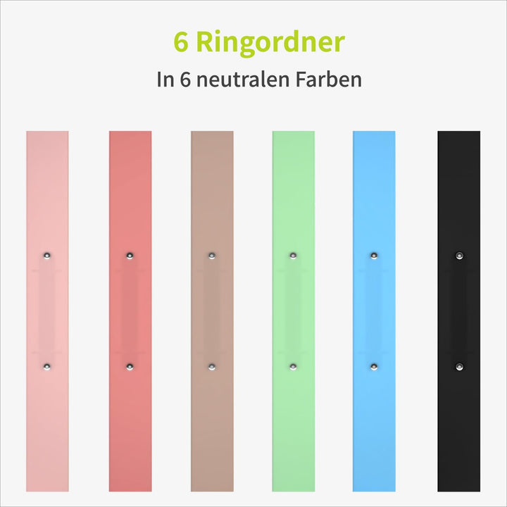 ACROPAQ - 12 x Ringordner A4 - Ordner schmal, Pastell, Mit 3.5 Ringen, 3,5 cm Rückenbreite - Ringord