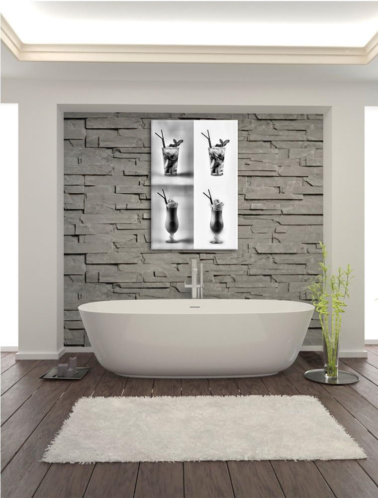 Pixxprint kontrastreiche Cocktails als Leinwandbild/Grösse: 100x70 cm/Wandbild/Kunstdruck/fertig bes