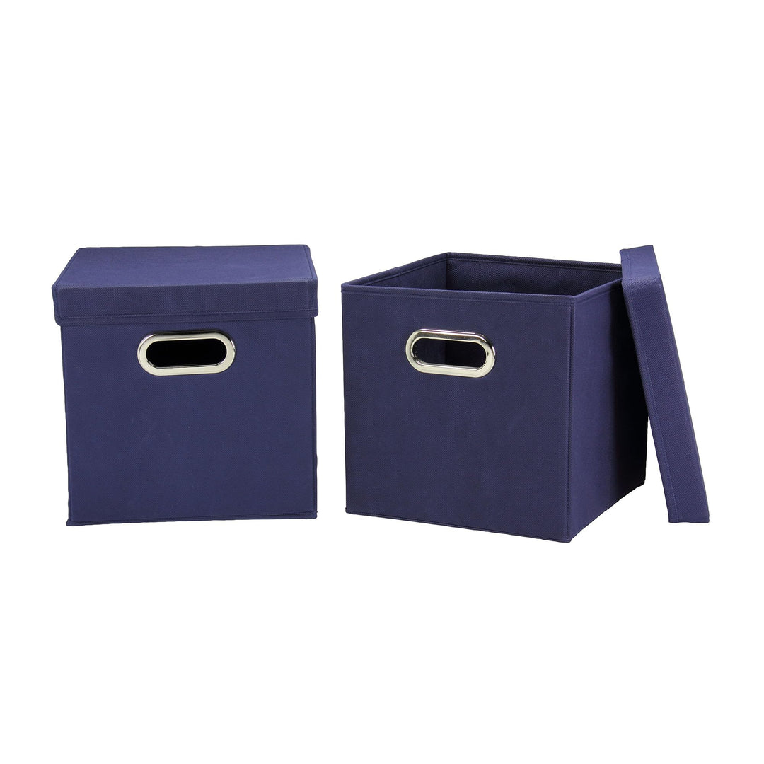 Household Essentials Würfel Set mit Deckel, Navy, 2er Pack, Navy
