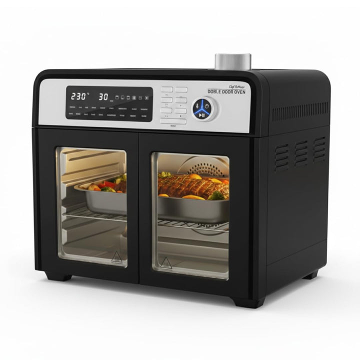 STARLYF Doble Door Oven Heissluftofen 28L | Doppeltür, 18 Programme, 1700W, Grill, Drehspiess, Dörrg