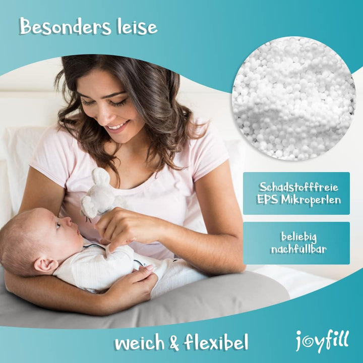joyfill® Stillkissen Mikroperlen 190cm I Schwangerschaftskissen - Made in Germany I Ideal zum Schlaf
