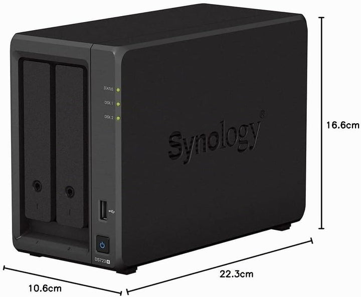 Synology DS723+ 2-Bay Diskstation NAS (AMD Ryzen™ 4 Threads R1600 Dual-Core 2GB Ram 2xRJ-45 1GbE LAN
