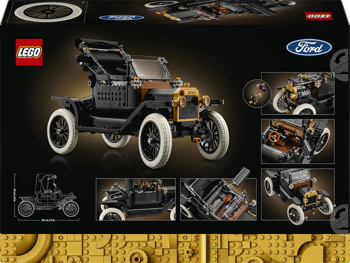 LEGO Icons Ford Model T - Retro Auto Modellbau für Erwachsene - Sammler Ausstellungsset mit Stofffal