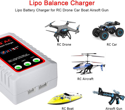 Haisito B3 Lipo Ladegerät für 2S 3S Akku (7.4V, 11.1V), Kompaktes Airsoft-Schnellladegerät (100-240V