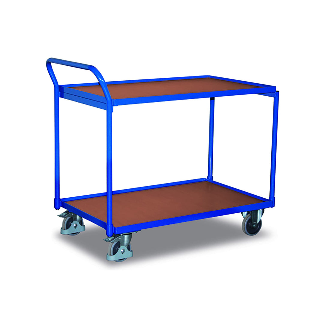 Tischwagen 2 Ladeflächen RAL5010 Enzianblau Bürowagen Aktenwagen Etagenwagen Ladefläche 50 x 85 cm,
