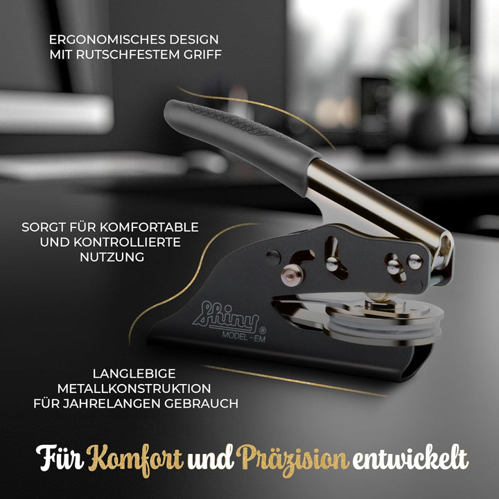 JUST REFINE® Prägestempel Personalisiert – Initialen Prägezange für Papier: Ideal für Geschenke & Ei