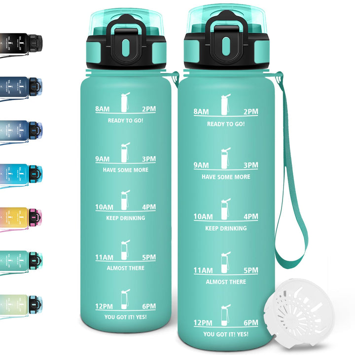 Motswedi Trinkflasche 1l, Mit Zeitstempel, Trinkflasche Kohlensäure Geeignet, Auslaufsicher, Wasserf