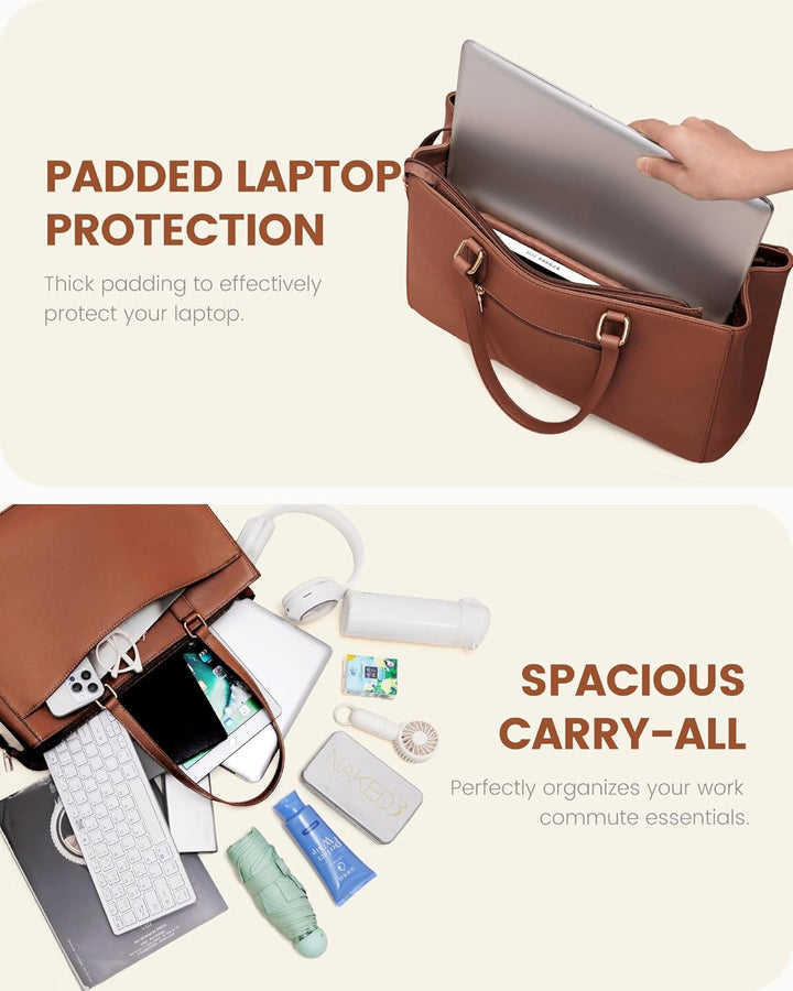 LOVEVOOK Laptoptasche Handtasche Damen 15,6 Zoll, Leicht Aktentasche Arbeitstasche Gross, Elegant La