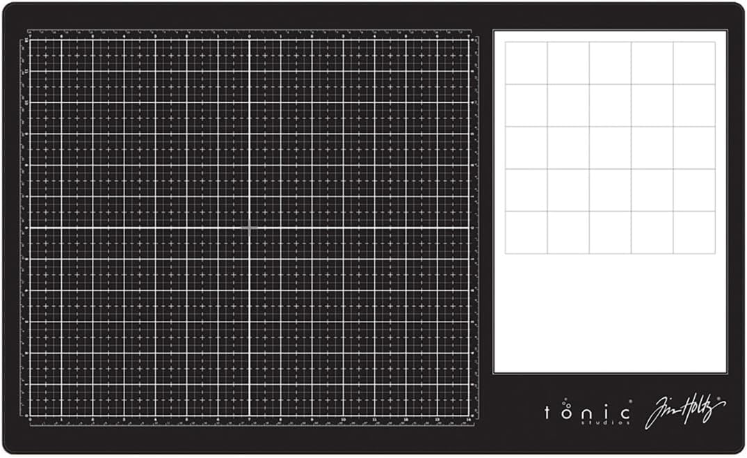 Tim Holtz Glas-Medienunterlage, Schwarz 14 x 23 inches, 14 x 23 inches