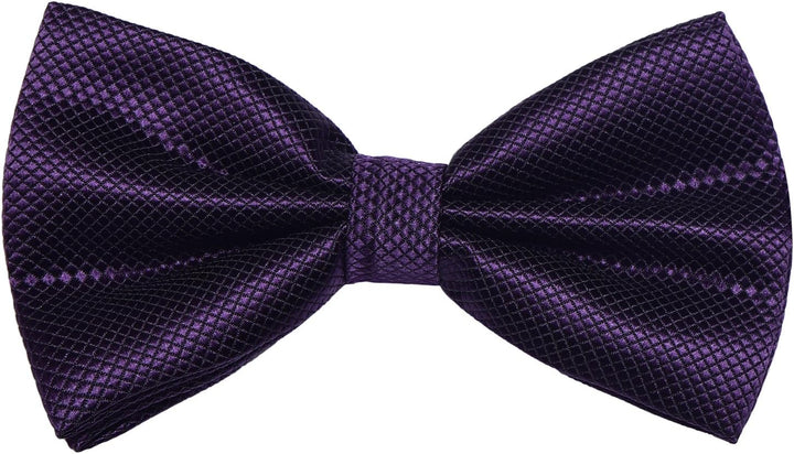 DonDon Herren Fliege und Einstecktuch gebunden und grössenverstellbar Aubergine, Aubergine