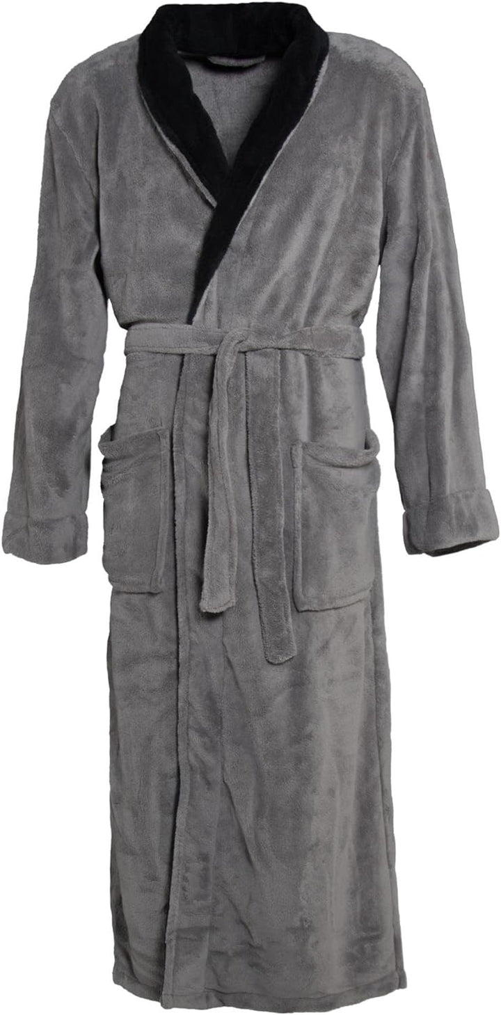 CelinaTex Nevada Bademantel Damen Herren S anthrazit schwarz Mikrofaser Saunamantel Coral Fleece Mor