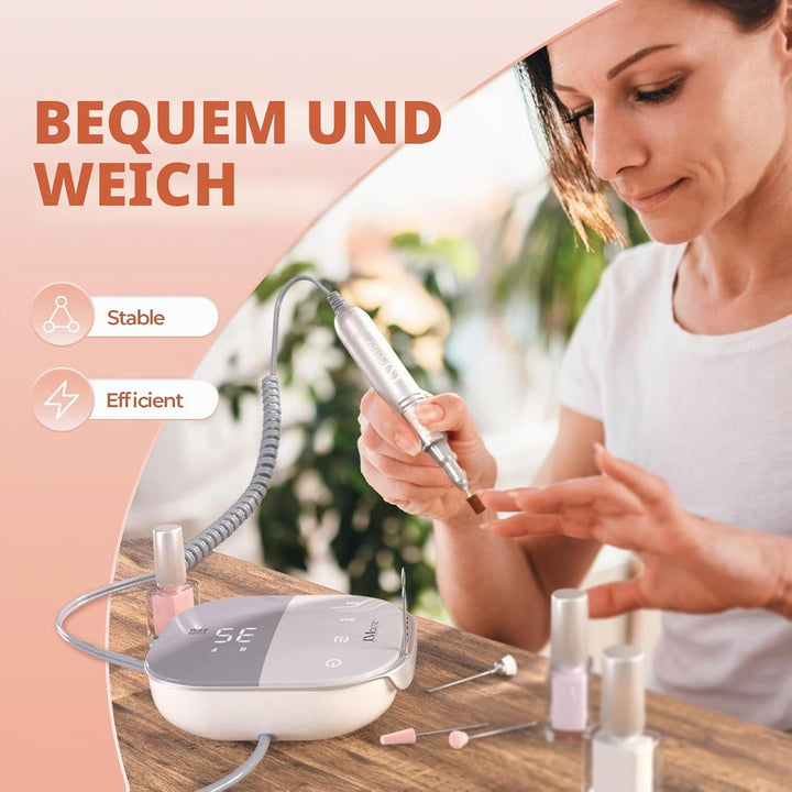 JCMASTER® TouchPro+ Nagelfräser 35000 U/min Profi Nagelfräser LED-Display Touch Control 4 Bit Elektr