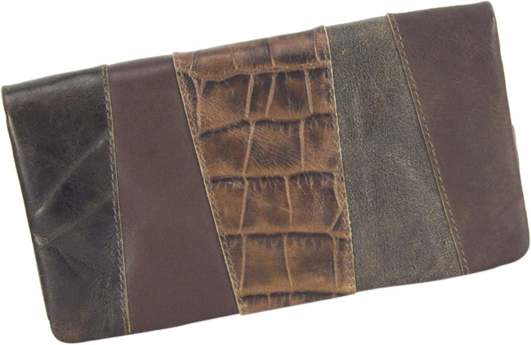 Sunsa Geldbörse. Leder Geldbeutel. Grosser Portemonnaie mit RFID Schutz. Damen Brieftasche mit viele