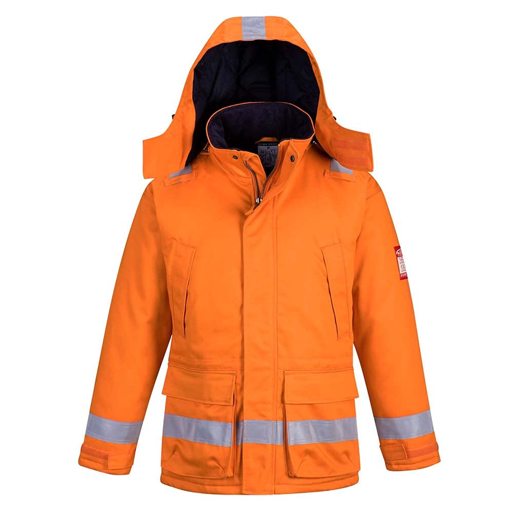 Portwest Flammhemmende Antistatik Winterjacke , Grösse: XL, Farbe: Orange, FR59ORRXL XL Orange, XL O