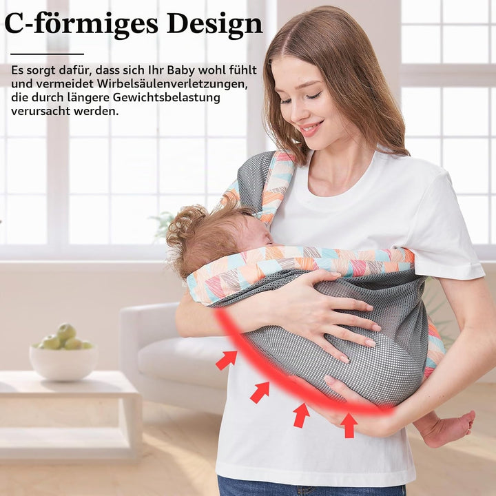 IULONEE Tragetuch Baby Babytrage Neugeborene Ab Geburt Verstellbare Babytrage Auf Einer Schulter Erg