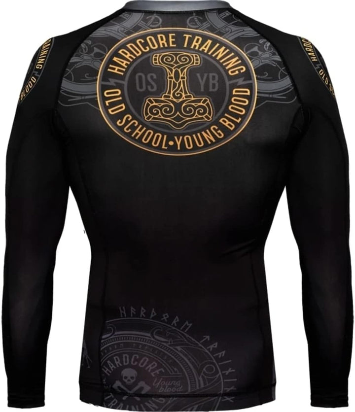 Hardcore Training Herren Manner Rashguard Kompression Lange Armel Jiu Jitsu MMA No-Gi Enge BJJ Grapp