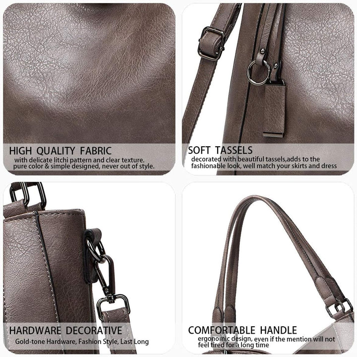 BUKESIYI Damen Tasche Handtasche Umhängetasche Schultertasche Frauen Kulturbeutel Weekender Klein PU
