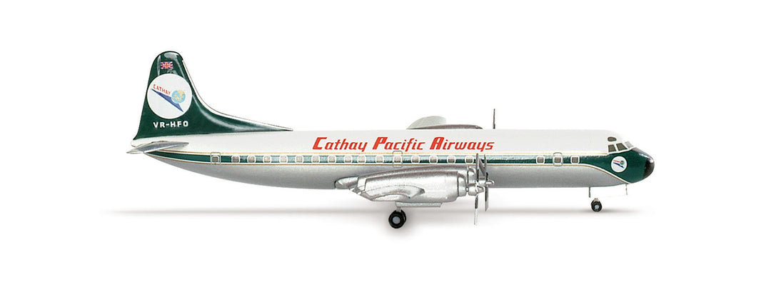 herpa 562034 562034-Cathay Pacific Airways, Lockheed L-188A Electra-60th Anniversary, Small