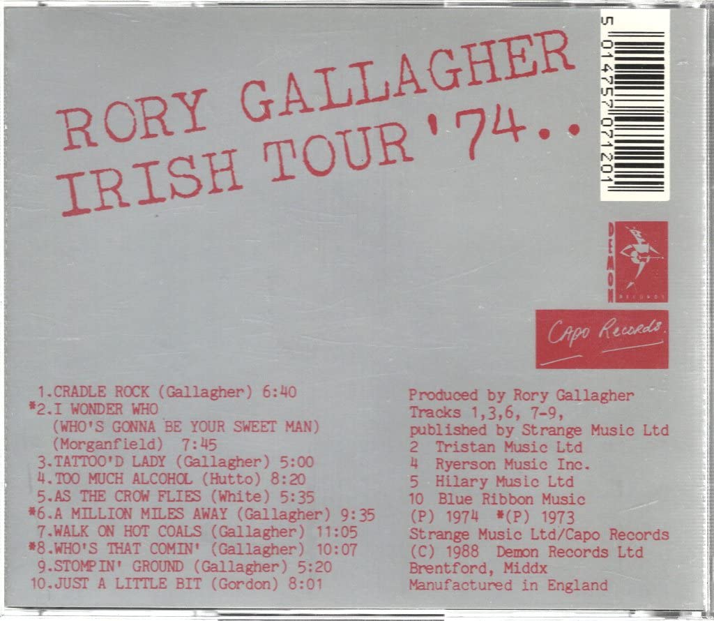 Irish Tour 74, Audio-CD