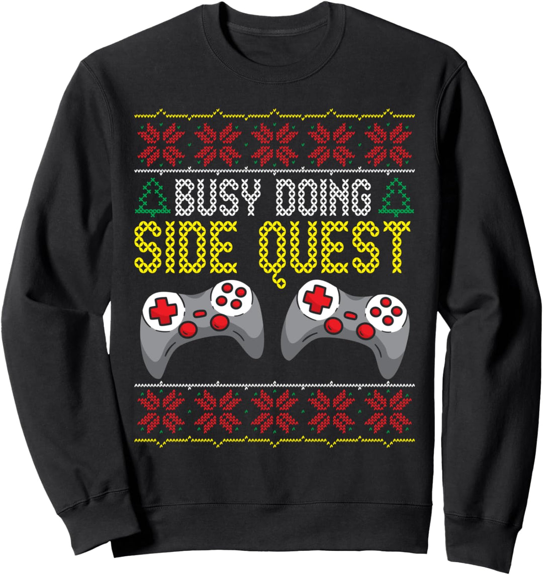 Zocker Gaming Ugly Sweater Christmas Side Quest Sweatshirt