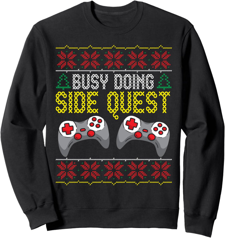 Zocker Gaming Ugly Sweater Christmas Side Quest Sweatshirt