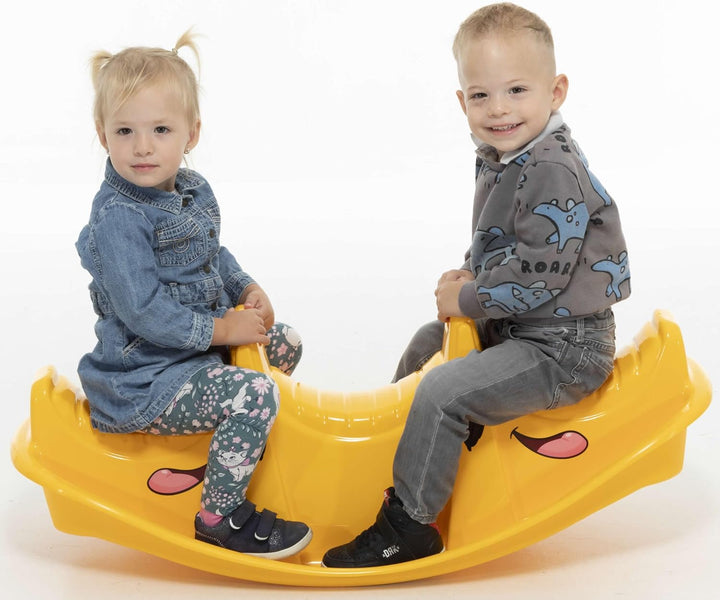 Wippe Rocker Hund Tier Schaukelwippe Kunststoff Kinder Spielzeug gelb, Gelb