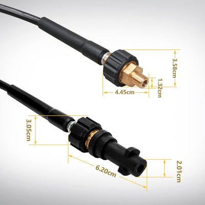 Lospitch Rohrreinigungsschlauch Generische 30m,180 bar 60 °Cinkl. Adapter,Düsen starr + rotierend fü