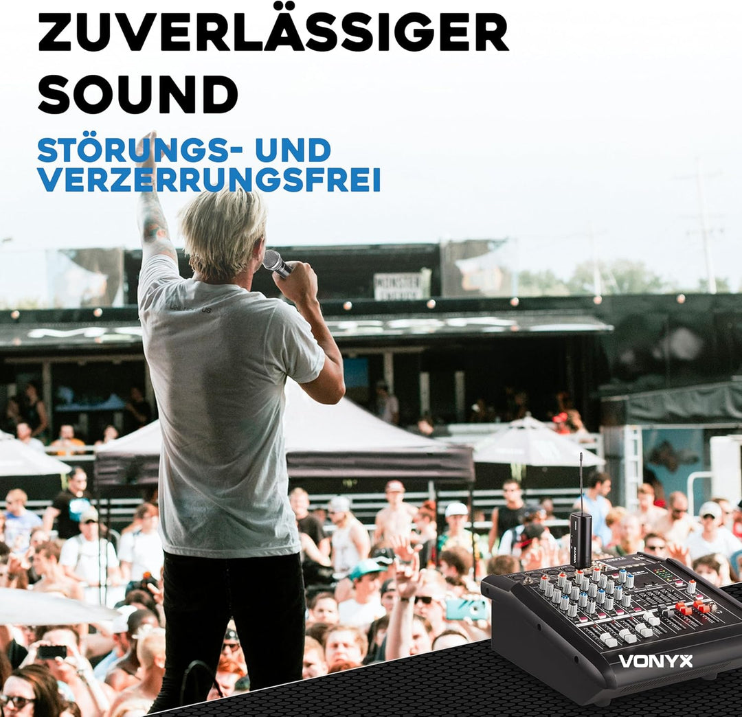 VONYX WM552 - Funk Mikrofon drahtlos, Doppel Set, Wireless UHF Microphone, kabelloses Mikrofonsystem