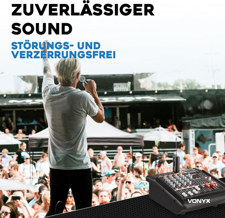 VONYX WM552 - Funk Mikrofon drahtlos, Doppel Set, Wireless UHF Microphone, kabelloses Mikrofonsystem