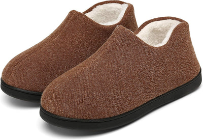 Mishansha Herren Winter Warme Hausschuhe Memory Foam Plüsch Pantoffeln,Gr.39-48, Braun 39 EU