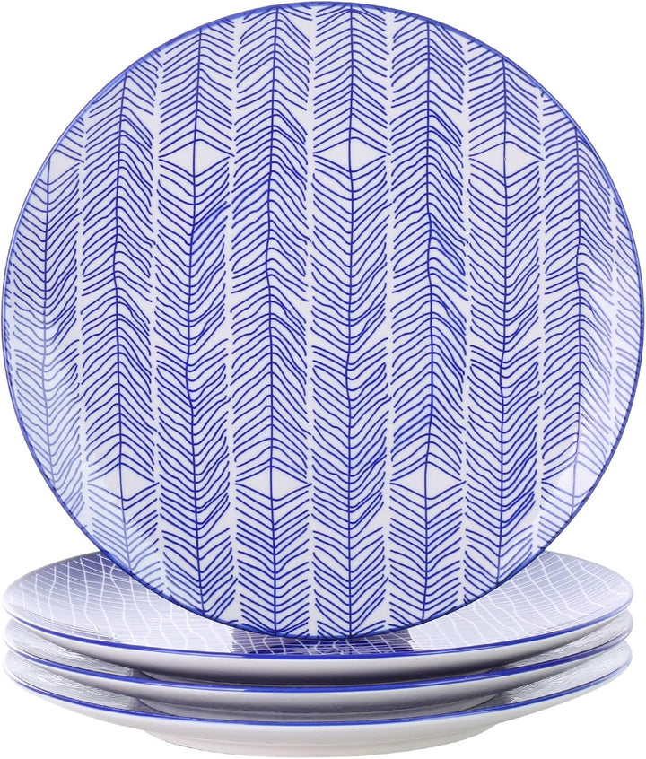 vancasso, Takaki 4-teilig Flachteller aus Porzellan, Ø 27 cm Grosse Speiseteller, Teller Set 4-teili