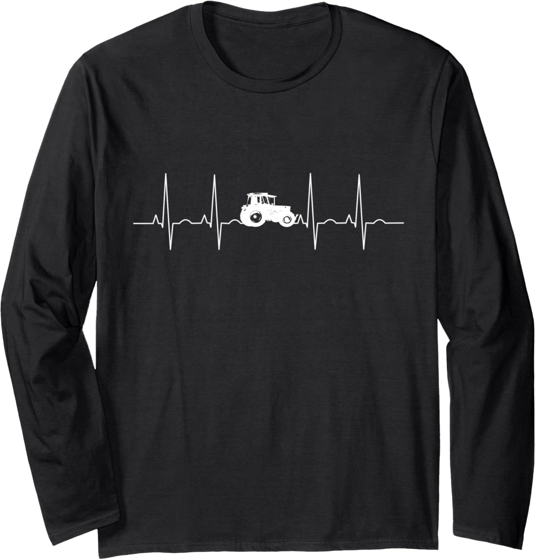 Trecker Landwirt Bauer Landwirtschaft Herzschlag Traktor Langarmshirt