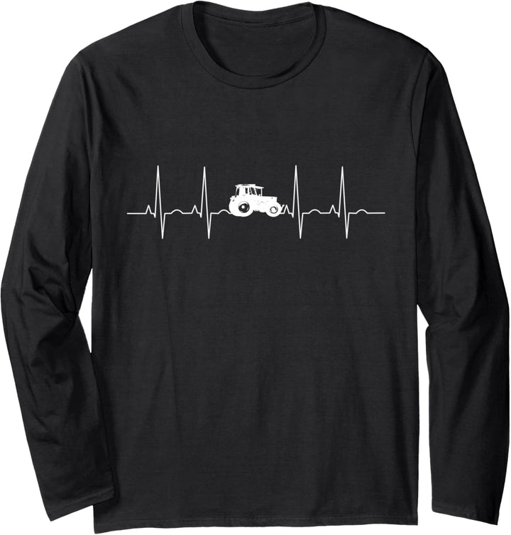 Trecker Landwirt Bauer Landwirtschaft Herzschlag Traktor Langarmshirt
