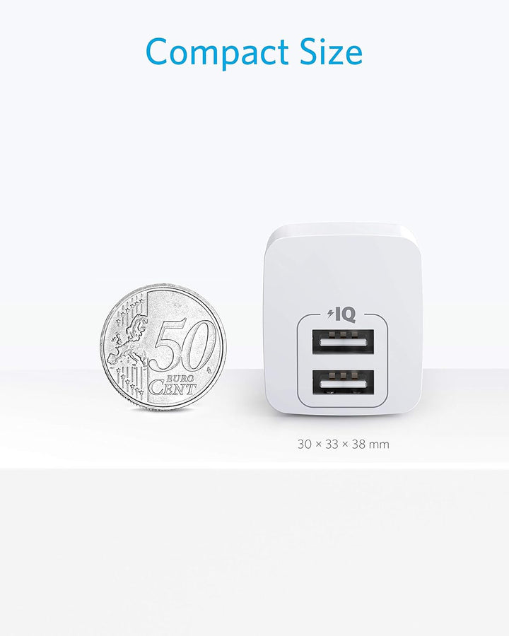 Anker PowerPort Mini Duales Wandladegerät 2 Pack, Extrem kompaktes 12W USB-Ladegerät, 2,5A Leistung