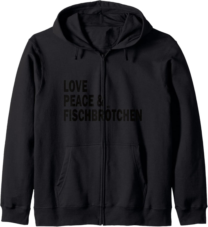 Moin Fischbrötchen Love Peace norddeutsch plattdeutsch Kapuzenjacke