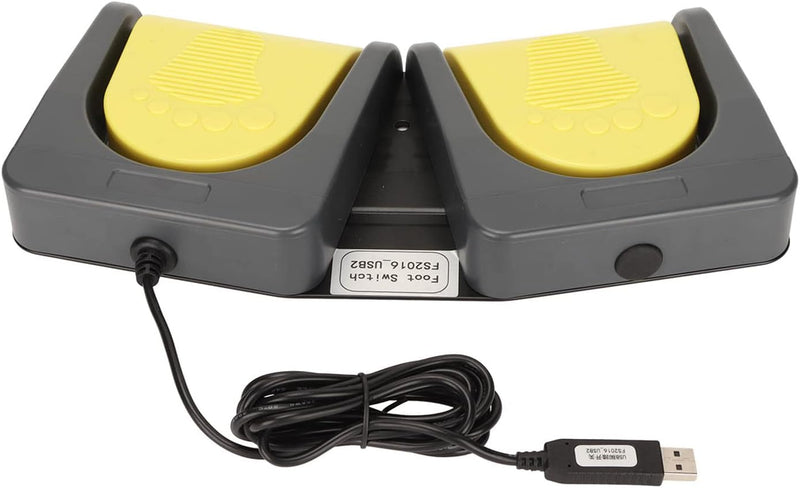 Elprico USB-Fusspedal, Doppelfussschalter Mechanische Schalter mit Zwei Pedalen MIDI-Controller HID