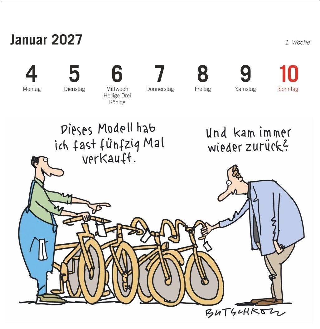 Peter Butschkow: Fahrrad unser Premium-Postkartenkalender 2027: Kleiner Kalender zum Aufstellen mit