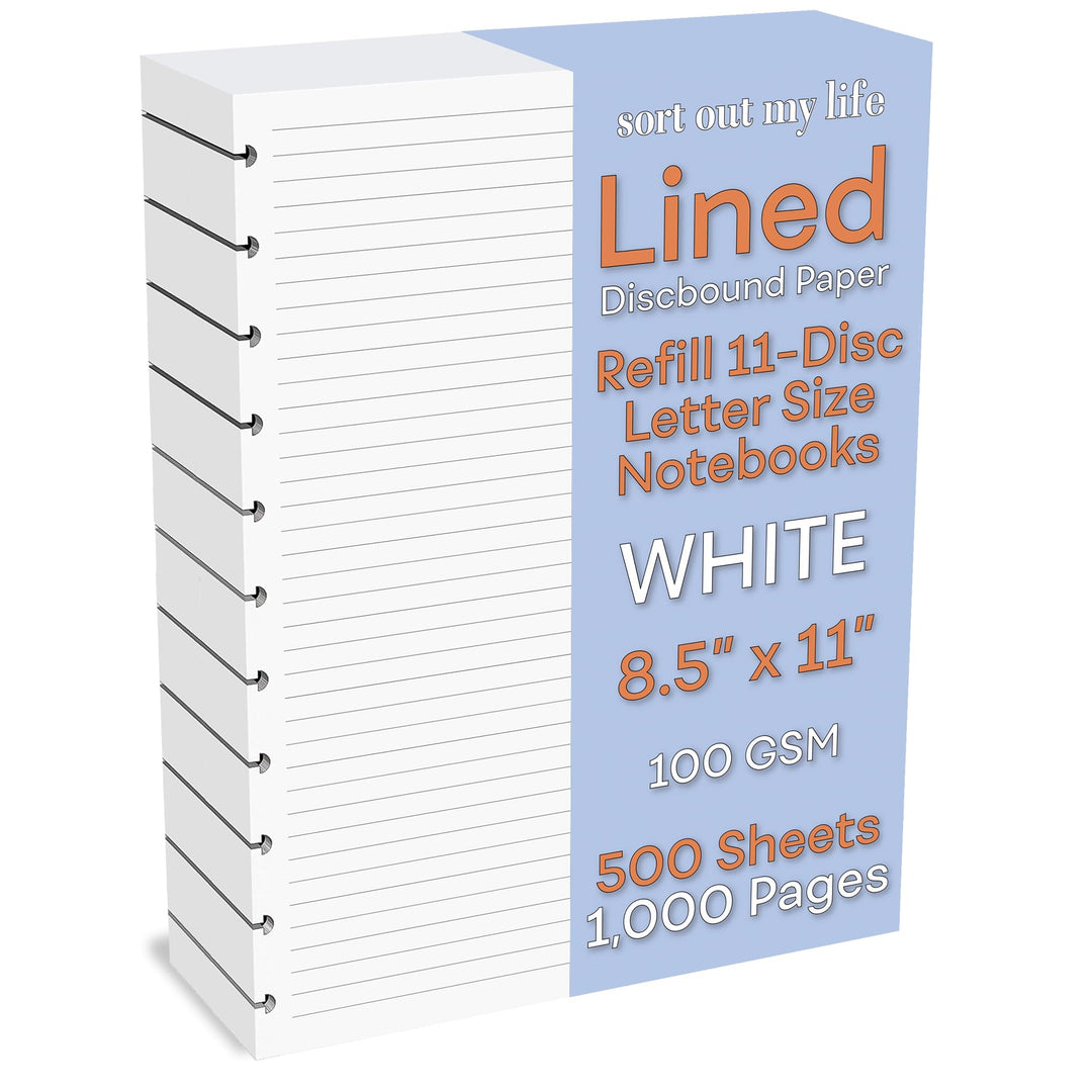 Discbound Nachfüllpapier in Briefgrösse, liniert, 21,6 x 27,9 cm, 100 g/m², 11 Notizbücher (500 Blat