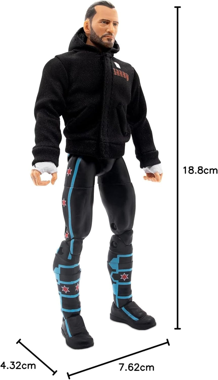 AEW All Elite Wrestling Unmatched Series 4 cm Punk - 6-Inch cm Punk Figure with Accessories Modern,