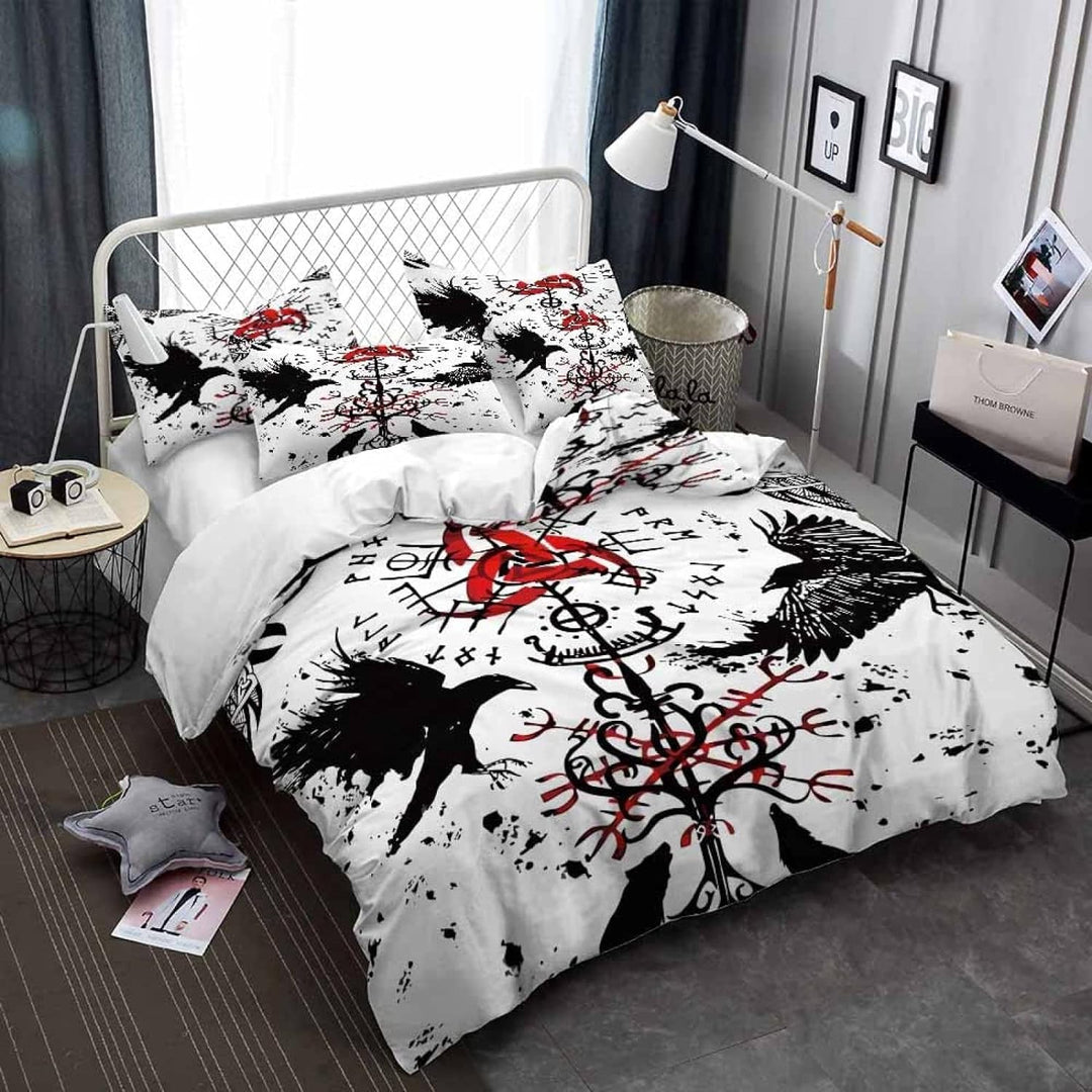 RFFLUX 3D Wikinger Bettwäsche Set 135x200 cm 2teilig mit Reissverschluss Weiche und Angenehme Schlaf